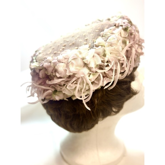 Accessories - 1960's Original Antique Retro Ladies Flower Floral‎ Vintage  Hat